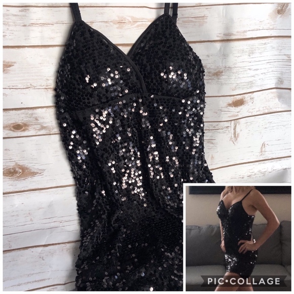 sexy black sequin dress
